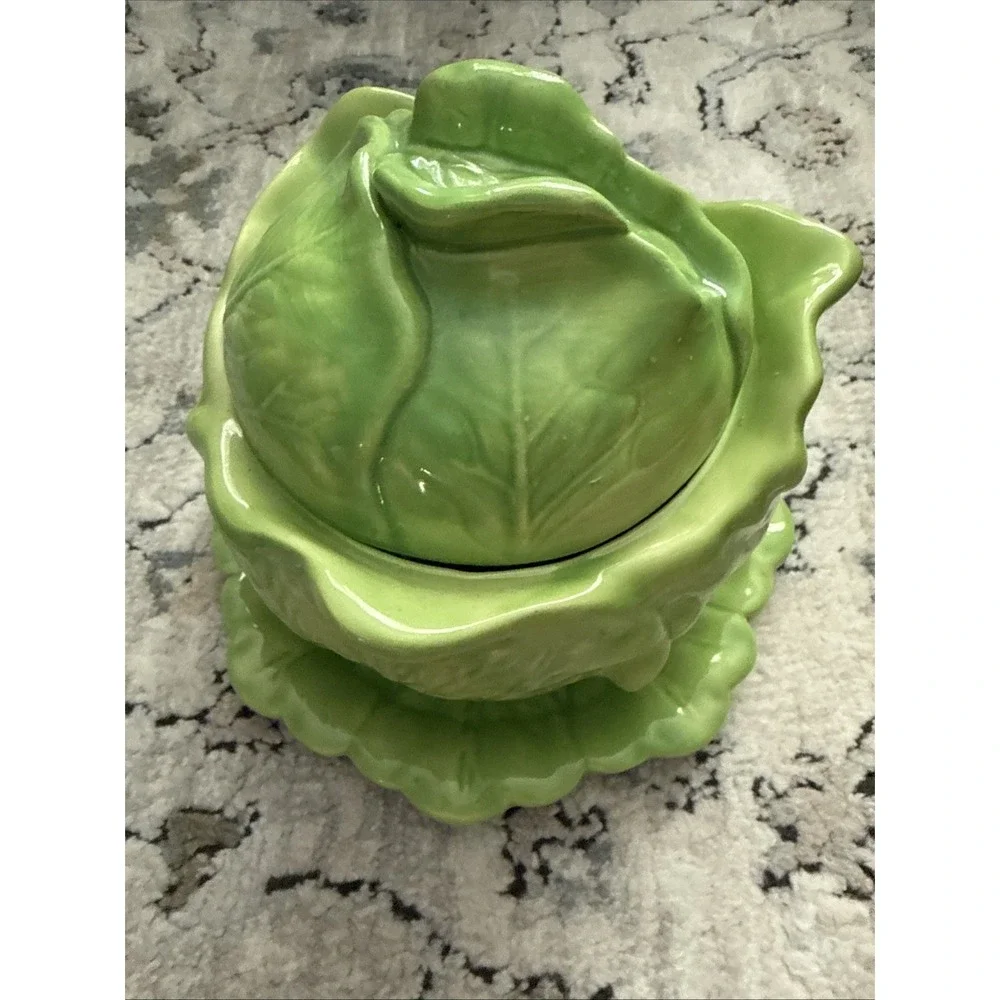 Vintage Holland Mold Cabbage Bowl With Underplate Saucer